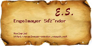 Engelmayer Sándor névjegykártya