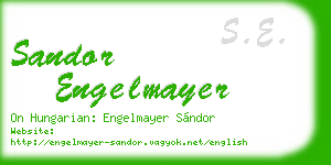 sandor engelmayer business card