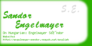 sandor engelmayer business card
